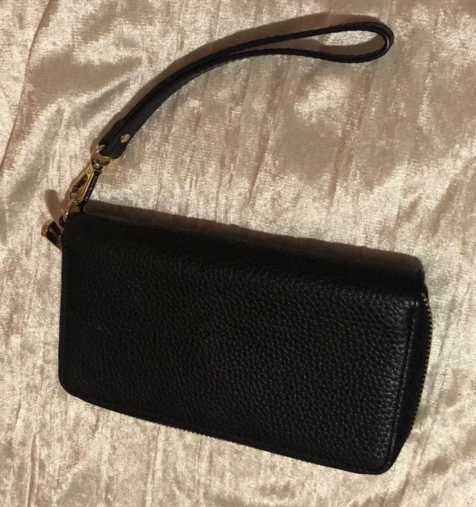 Black Leather Wristlet Wallet - Image 2
