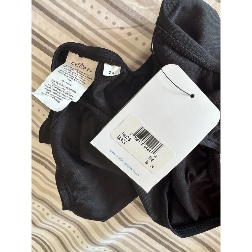 NWT Dolfin Black Ocean Performance Back Solid One-Piece Swimsuit Sz 24 - Image 6