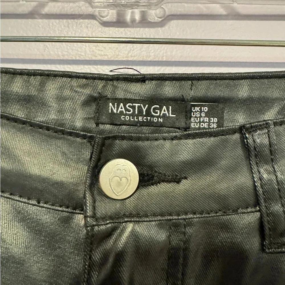 Black leather‎ Nasty Gal straight pants - Image 3