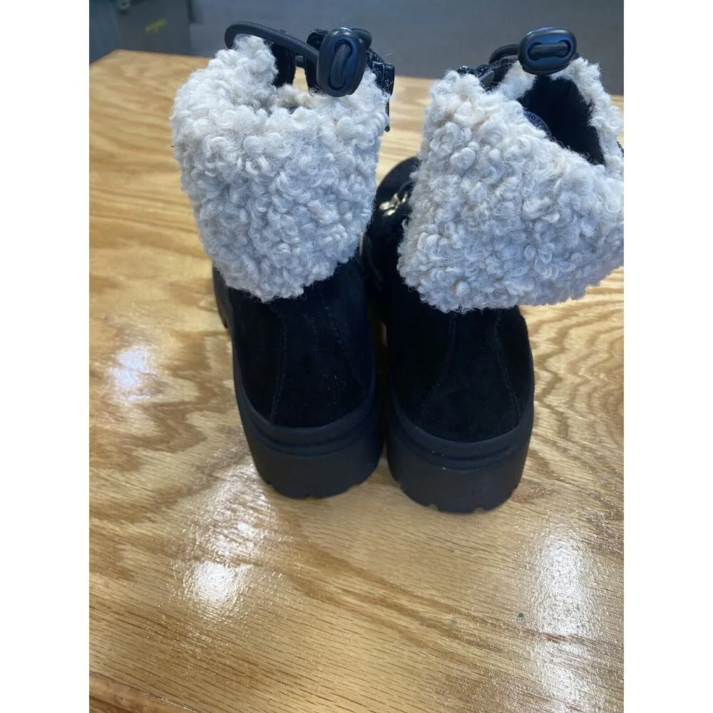 Sole Society Combat Boots Women's 11 M Black Suede Sherpa Lined Outdoor S66 - Image 5