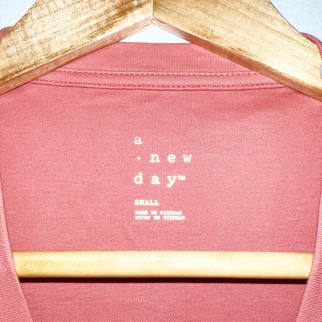 A new day cotton cuffed sleeve midi tshirt orange/red short sleeve dress - Image 5