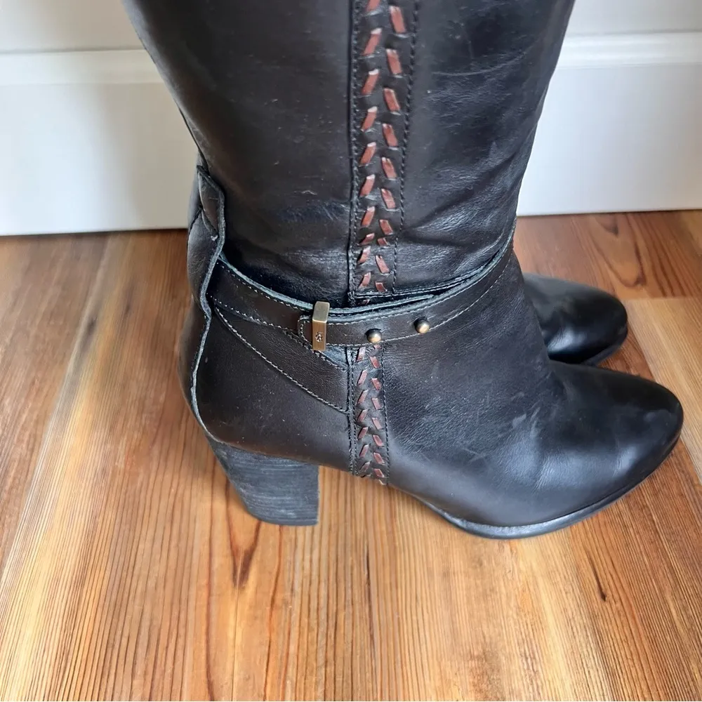 Claudine Women's Tall Black Leather Heeled Boots Size 10 SKU#241139 - Image 5