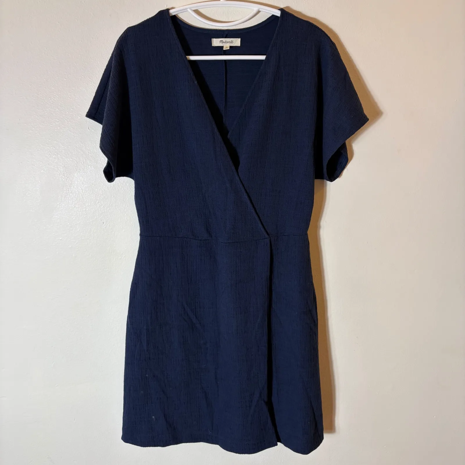 Madewell Cross-Front Flutter-Sleeve Mini Dress Size Medium - Image 2