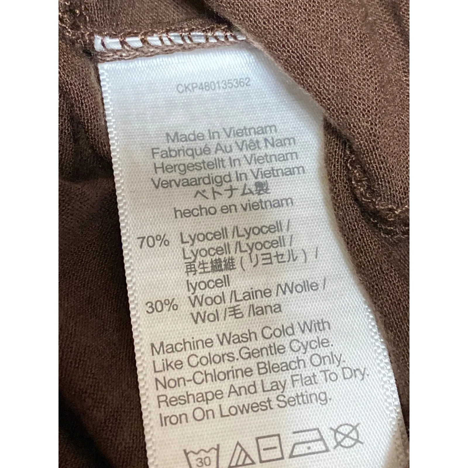 Madewell Brown Wool Crew Neck Long Sleeve Tee T-Shirt Sweatshirt Sweater Top M - Image 4