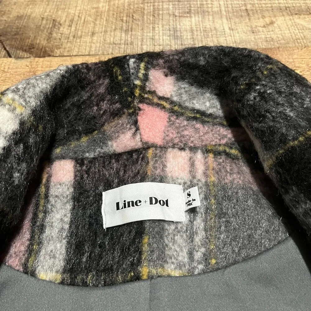 Line & Dot Anthropologie | Women's Wool Blend Plaid Pockets Long Line Vest Sz S - Image 4