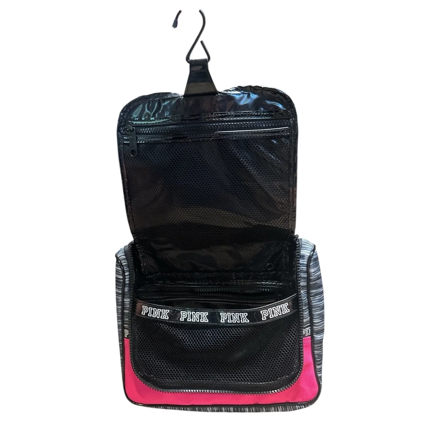Victoria's Secret PINK Shower Caddy Gypsy Pink/ Grey Marl Hanging Travel Bag New - Image 4
