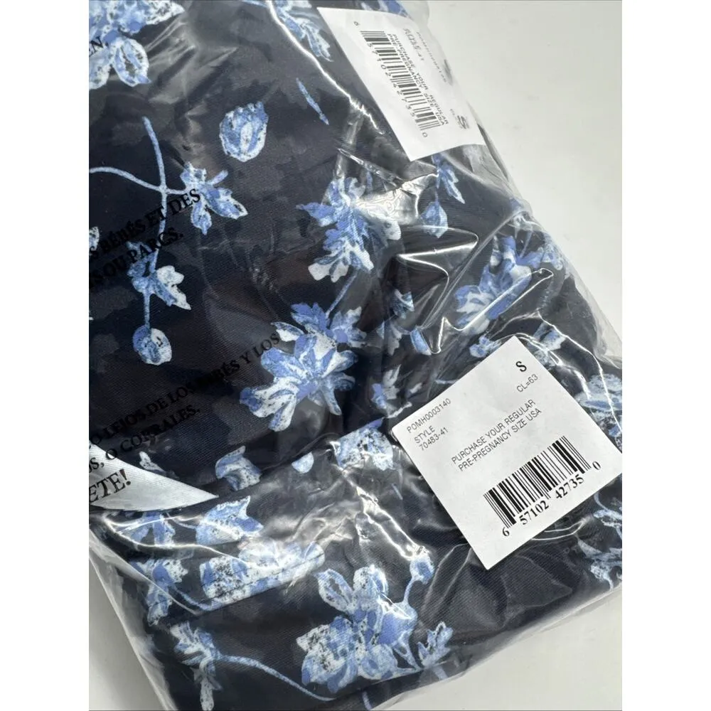 NWT A Pea In The Pod Maternity Navy Blue Floral Ruffle One Piece Swimsuit Small - Image 7