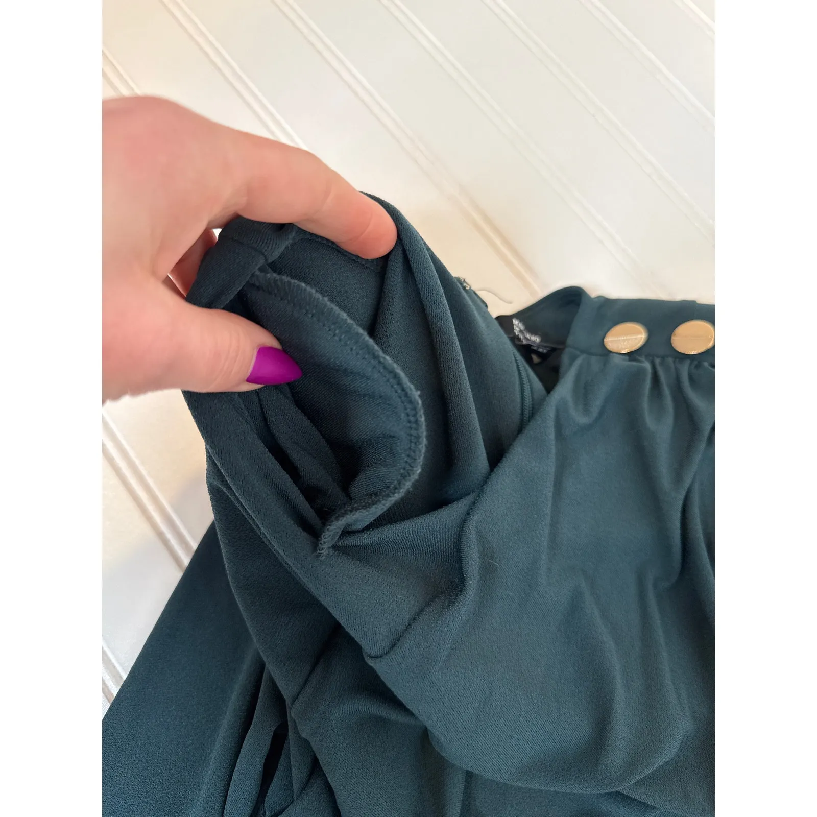 Marciano for Guess Hey Baby Bodycon Mini Dress Green Ruched Party Gala Size S - Image 4