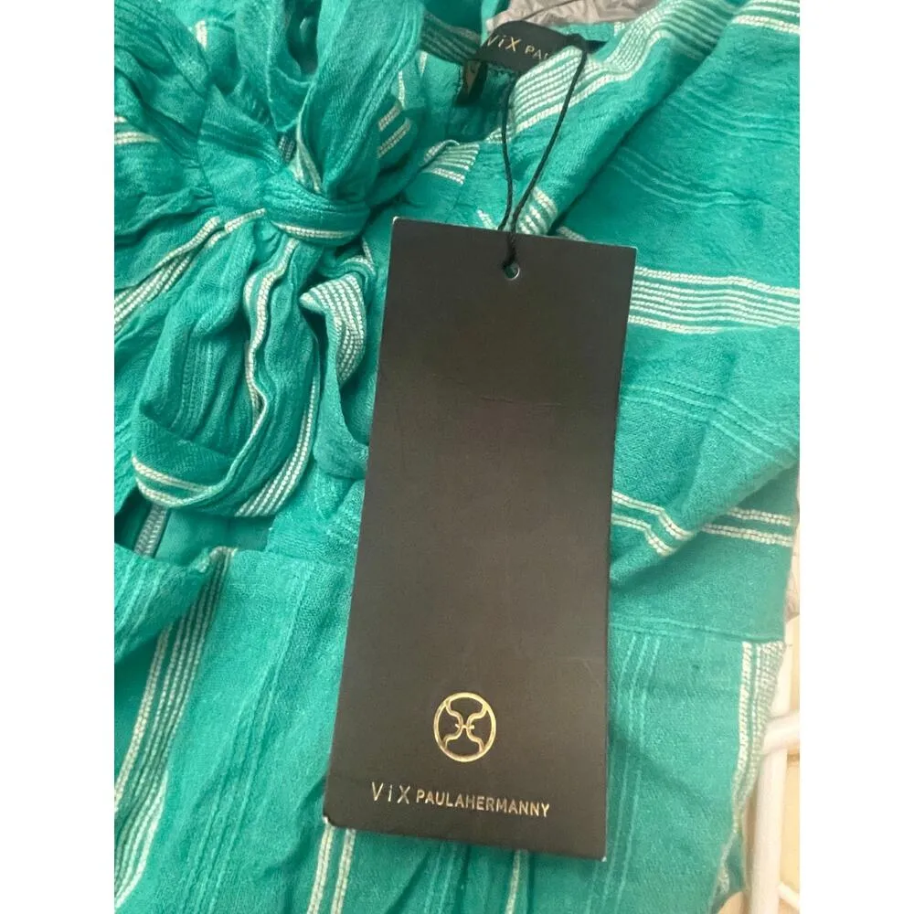 VIX Maxi Dress, Latge, Tulum Yola Tricia, Green, A60 Green Size L - Image 8