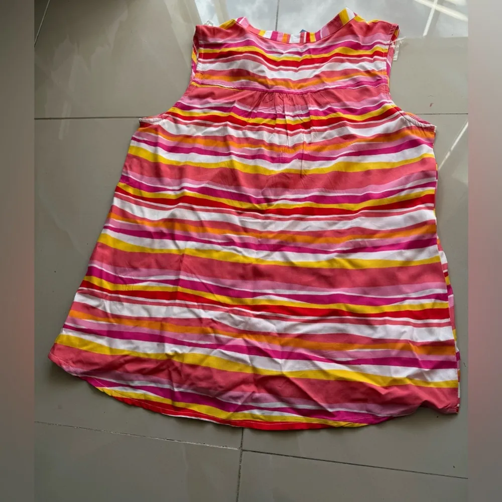 Women’s Kiwi & Fresh Tank Top pink colorful stripes sleeveless summer Rayon PL Size undefined - Image 14