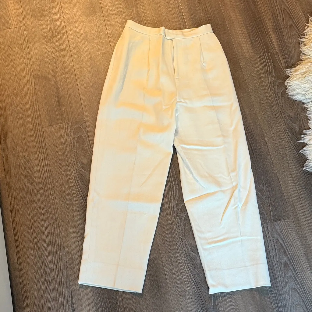 Vintage white ralph lauren collection wool tapered trousers Size 2 - Image 4