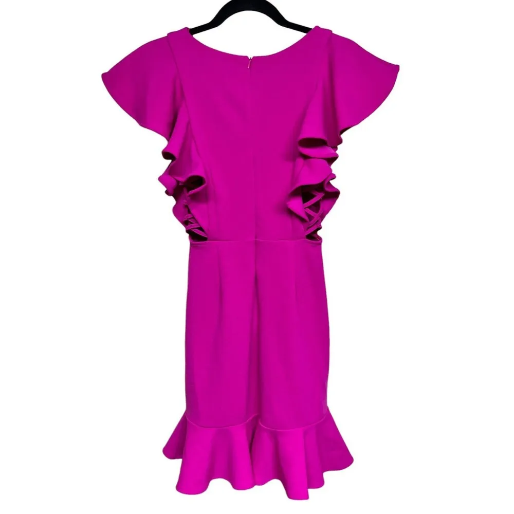 Saints + Secrets Ruffle Hem Mini Dress Fuchsia Pink Women’s Size XS - Image 2