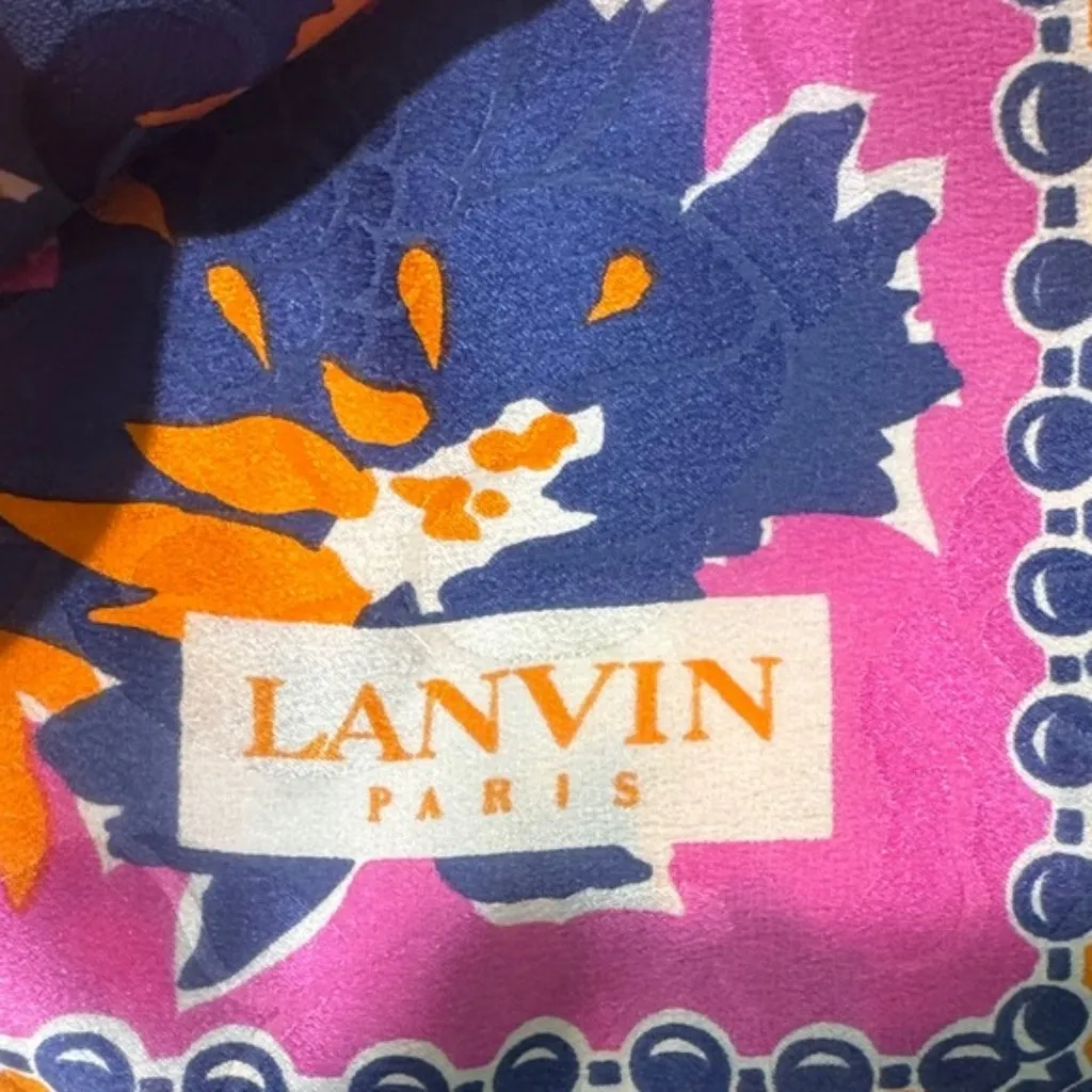 Lanvin Pink and Yellow Floral Scarf - Image 2