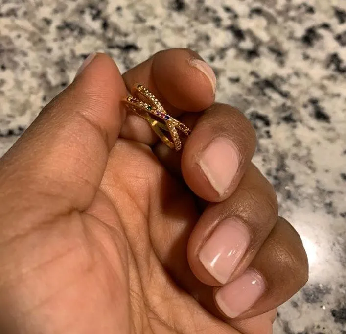 Crossover Rainbow Eternity Ring! Beautiful! Multiple - Image 4