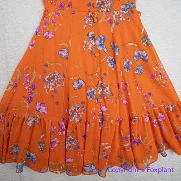 NEW‎ CALVIN KLEIN Women's V-Neck Short-Sleeve Chiffon A-Line Dress - Image 7