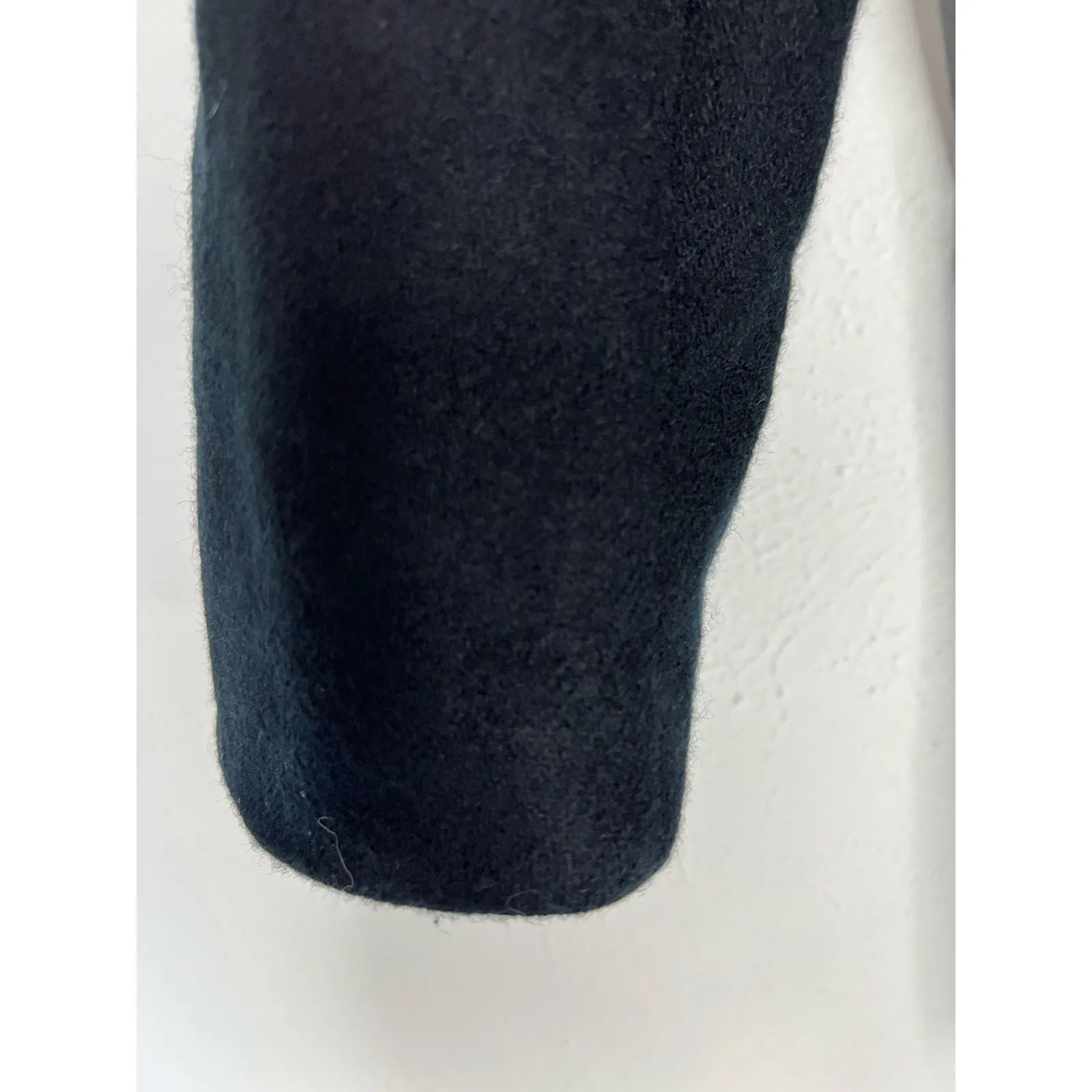 Vintage Requirements Black Wool Blazer Velvet Collar Small Dramatic Minimalist - Image 7