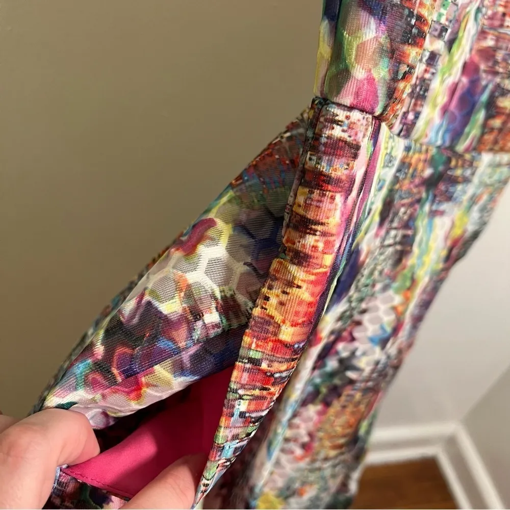 New York & Co Sleeveless Fit & Flare Dress Textured Geometric 10 - Image 5