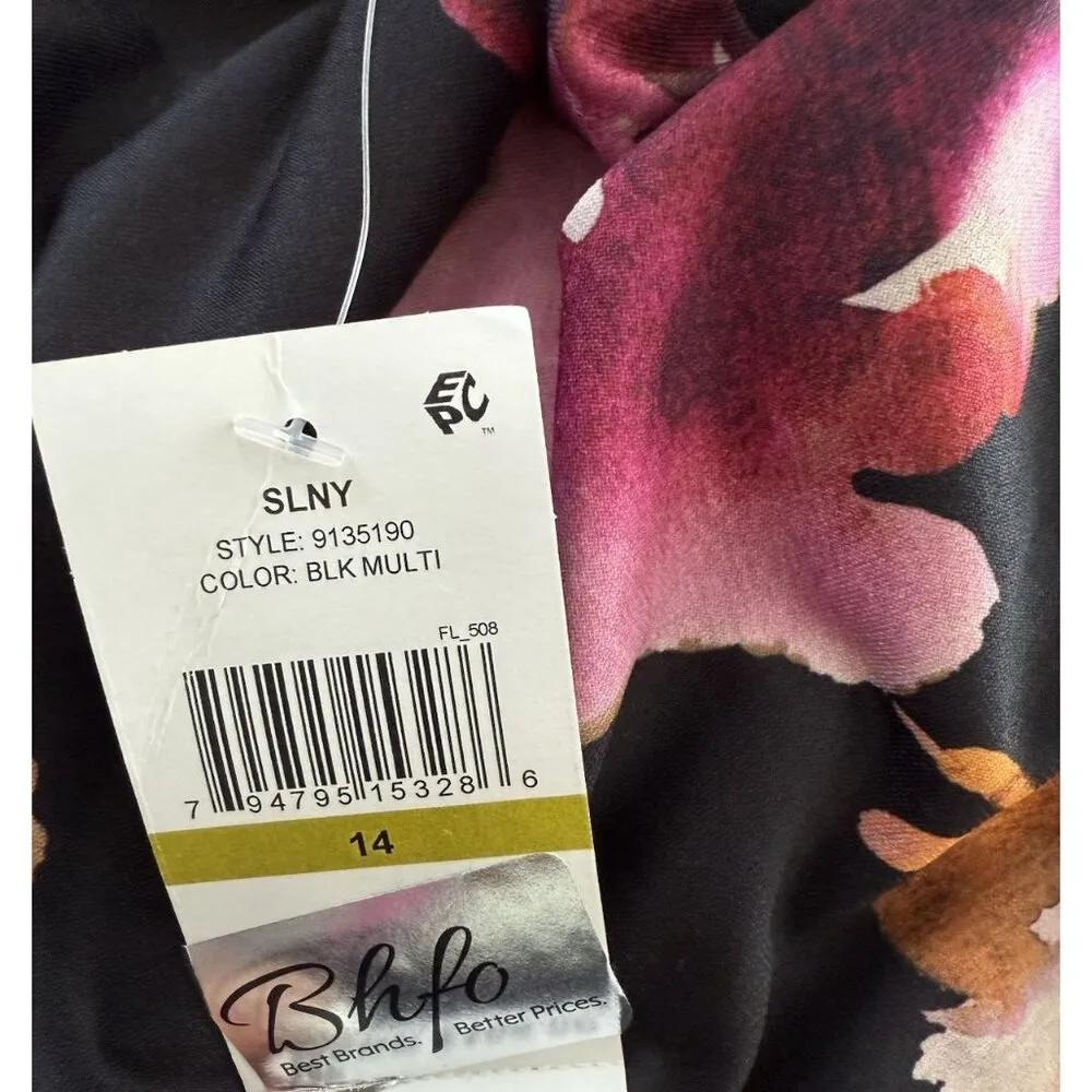 SLNY Fashions Women's Floral-Print Halter Gown MAXI dress Black Multi 14 - Image 10