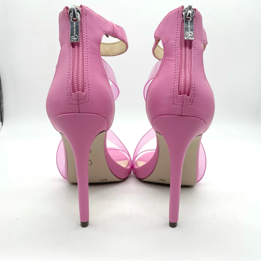 Jessica Simpson Women's High Heel Translucent Strap Ankle Strap Stiletto Pink 8 - Image 5