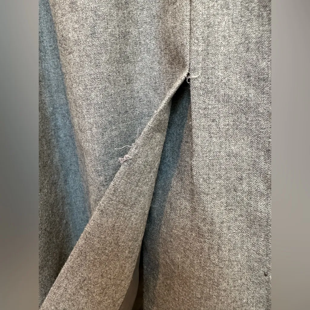 Vintage Carlisle 100% Wool Gray Pencil Skirt Floral Embroidery Beaded Size 2 XS - Image 10