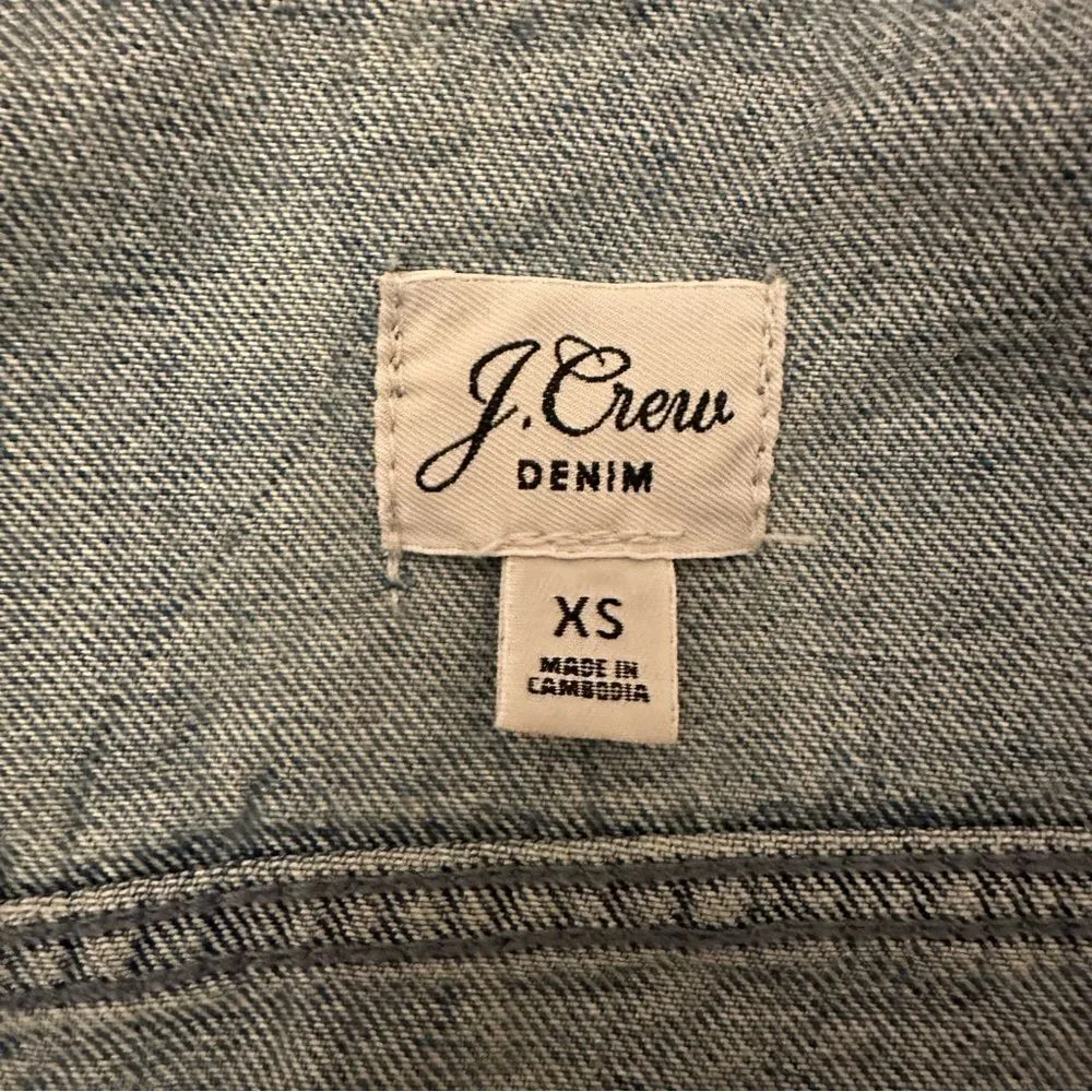 J. Crew Denim Blue Jean Jacket size XS - Image 8