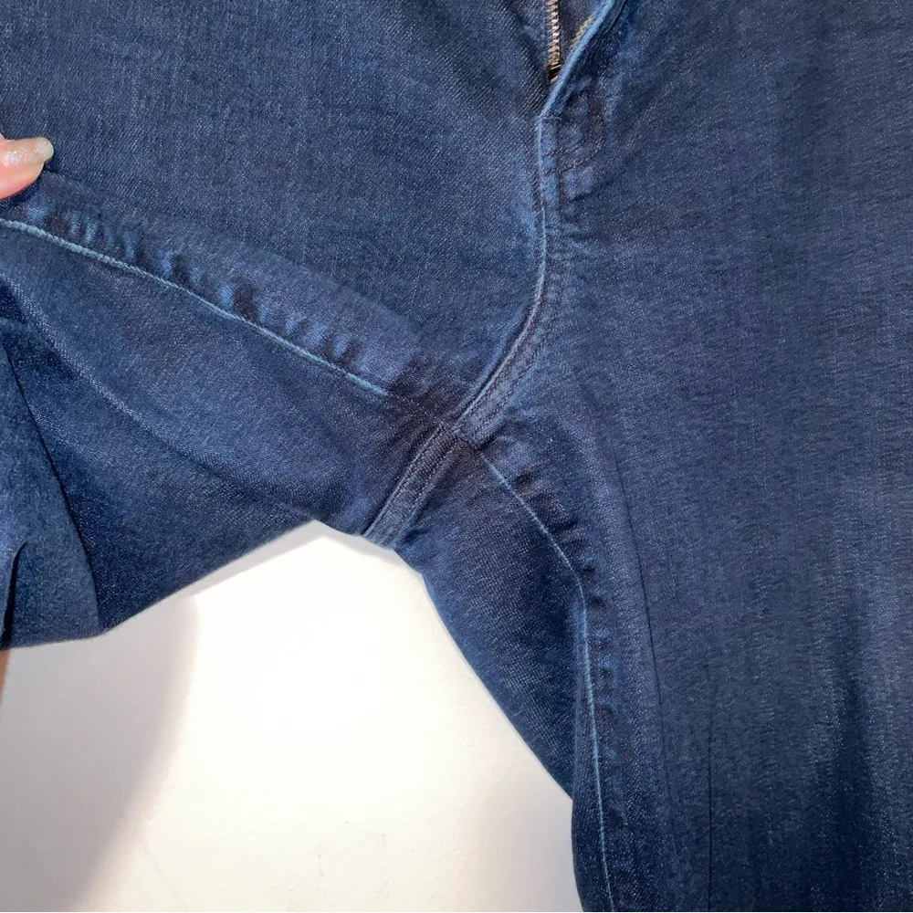 Gap Dark Denim Wide-Leg Trousers Super High Rise Jeans Size 33 - Image 5