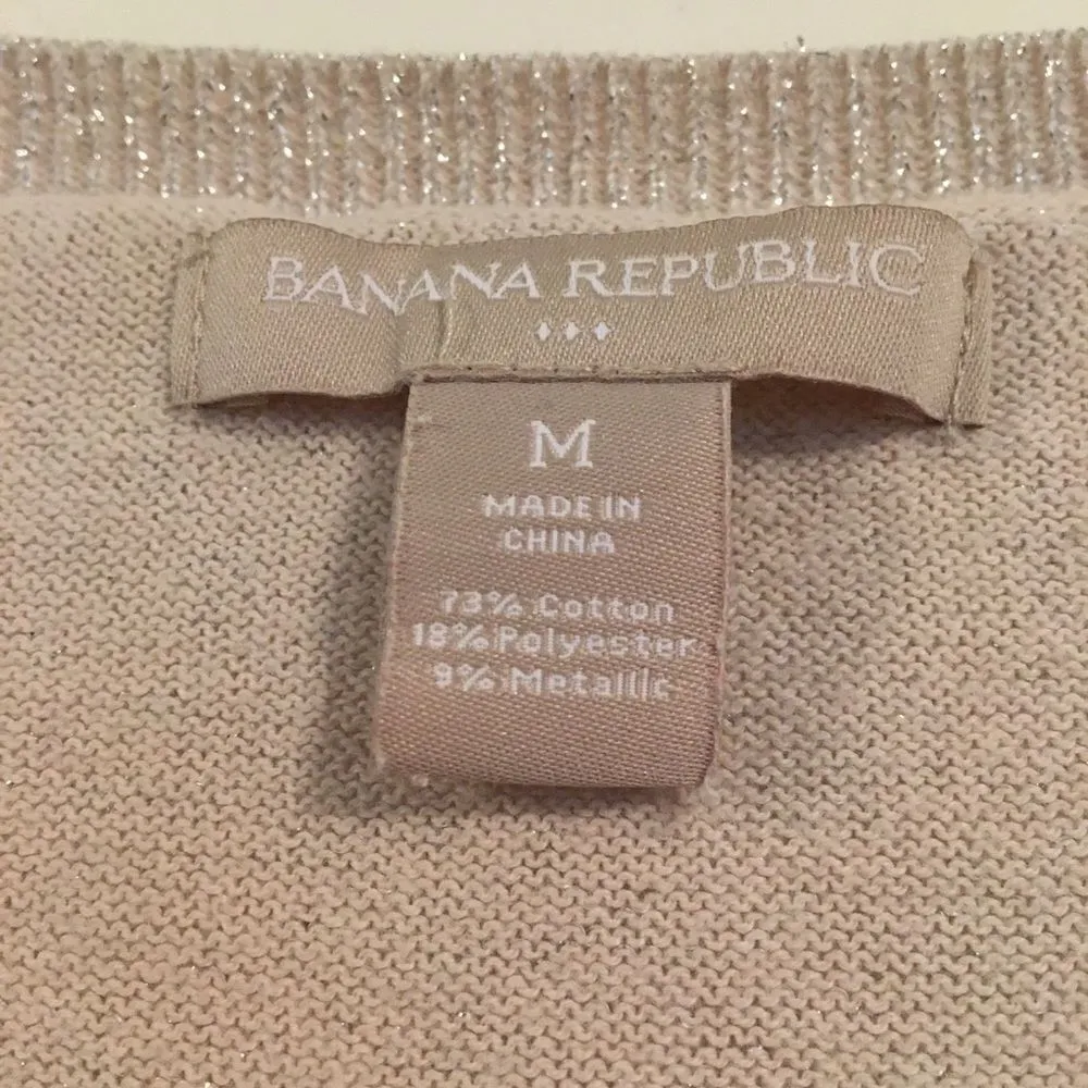 Banana Republic holiday silver shimmer sweater M Silver Size M - Image 4