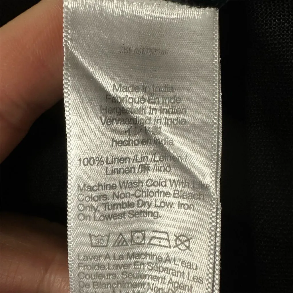 NWT Madewell Women's Size 12 Black Scoopneck Sleeveless Midi Dress 100% Linen - Image 10