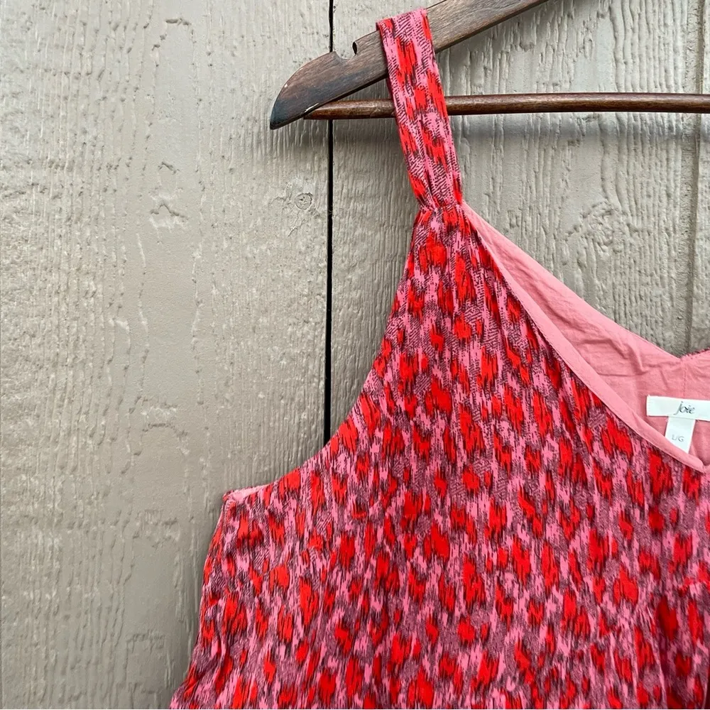 Joie Womens Dress Bondi Tea Rose Cotton Tiered MIDI V Neck A Line Large - Image 7