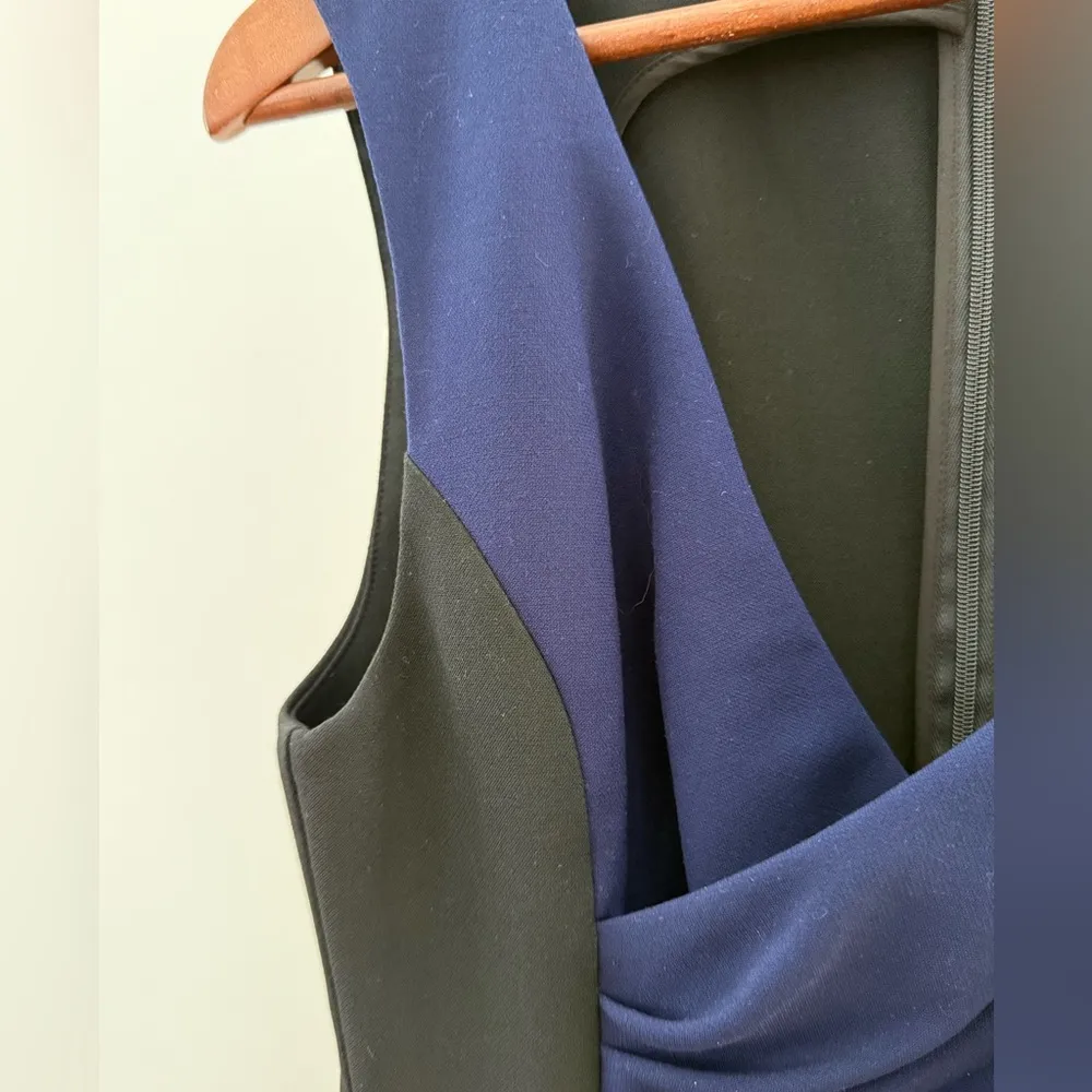 DIANE VON FURSTENBERG  Eliana Faux Wrap Dress Blue/Black Size 6 - Image 6