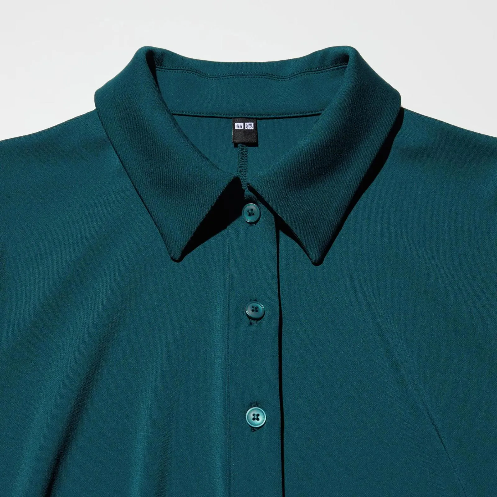 Uniqlo Crepe Jersey Mini Polo Dress Green NWT XS - Image 5