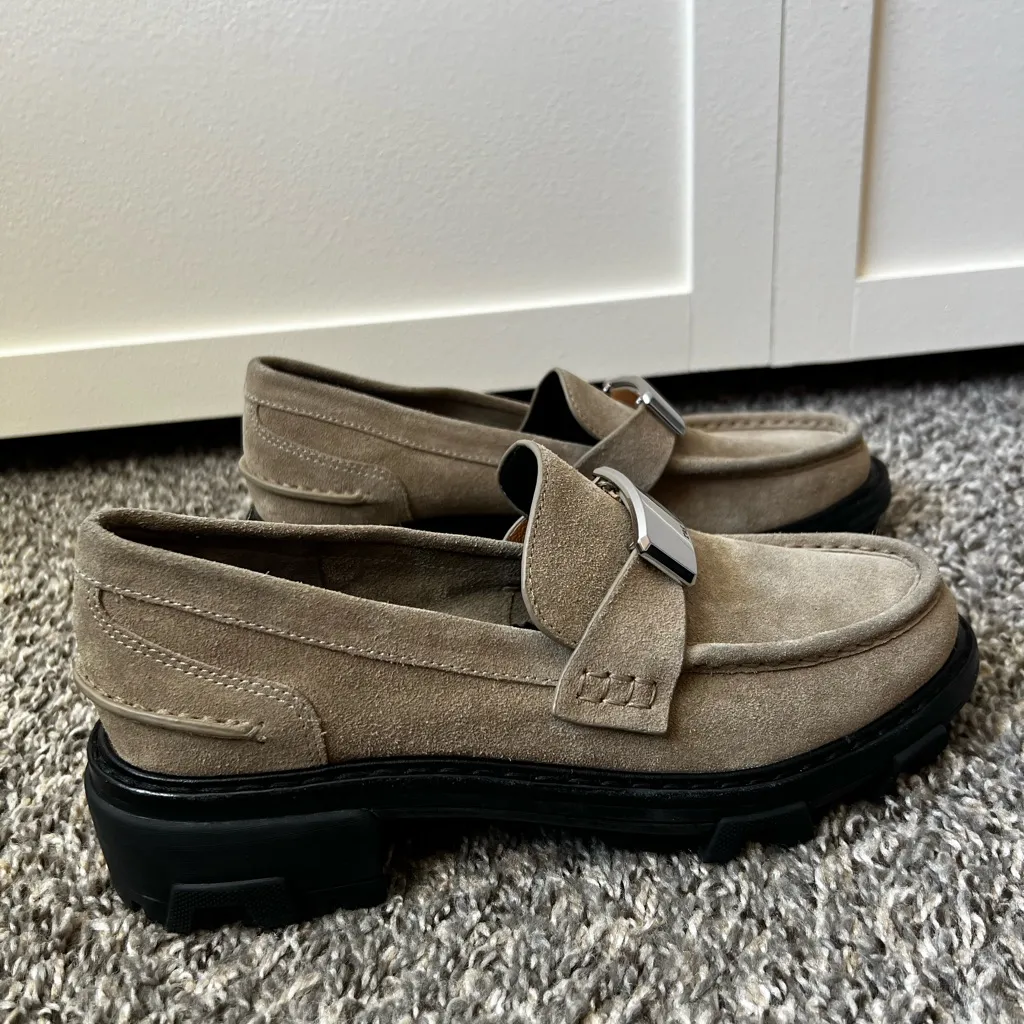 Rag & Bone Women’s‎ New Light Tan Sand Suede Shiloh 2.0 Lug Loafers Size 8 - Image 3