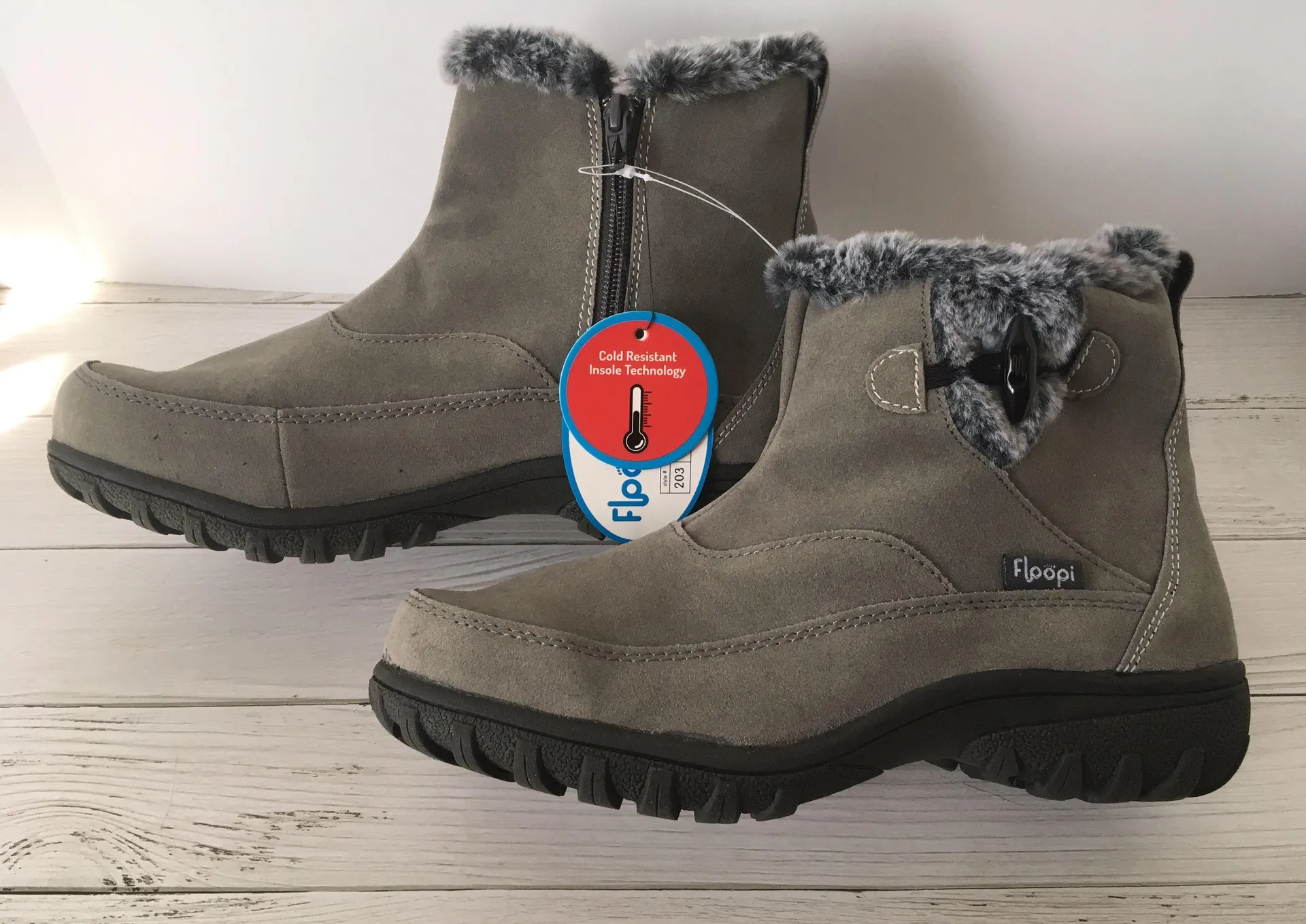 Gray Winter Boots, Size 9 - Image 2