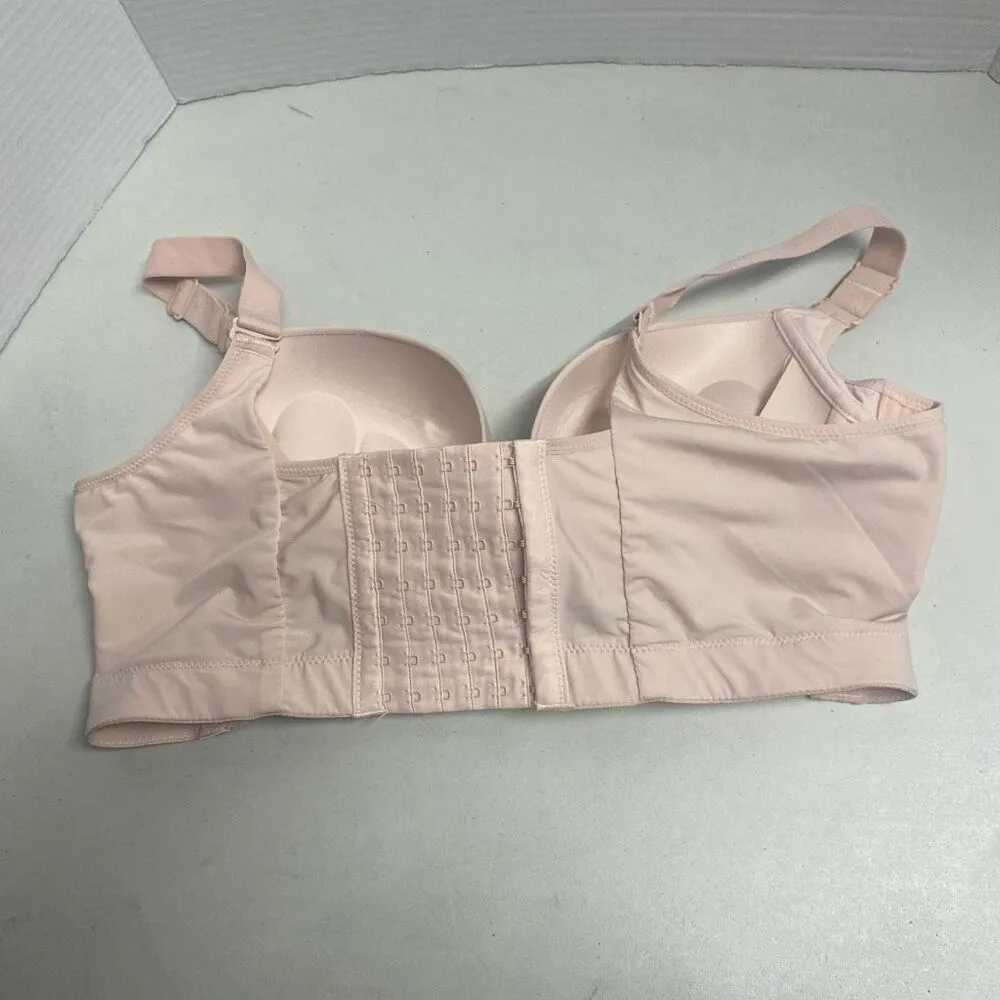 MASTECTOMY BRA Peach Inserts Nipple Indentation And Pockets Size 40 SEE DESCRIPT Pink - Image 10