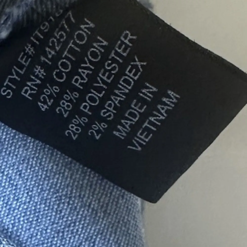 Iris  Denim Tank Top Shirt Sleeveless Lace Up Stretch Size Large - Image 7