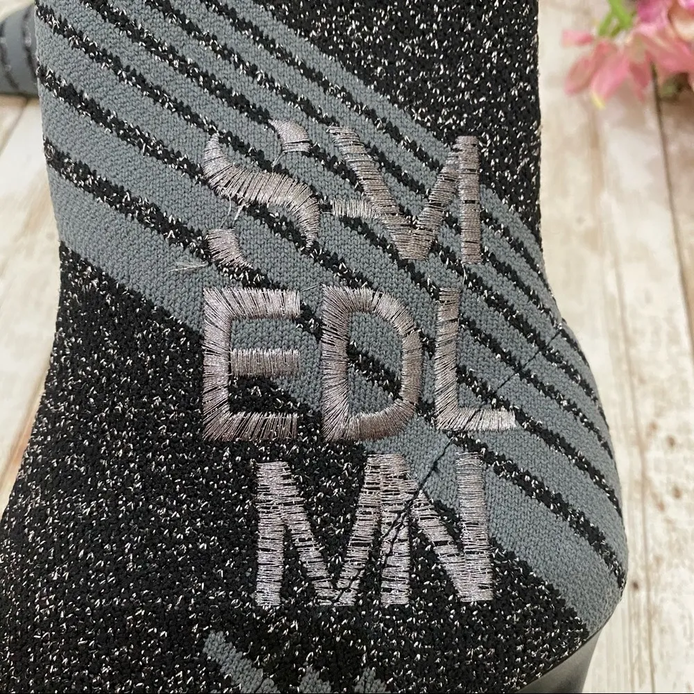 “Fenya” Metallic Pewter Multi Knit Sock Booties Size 6 - Image 9