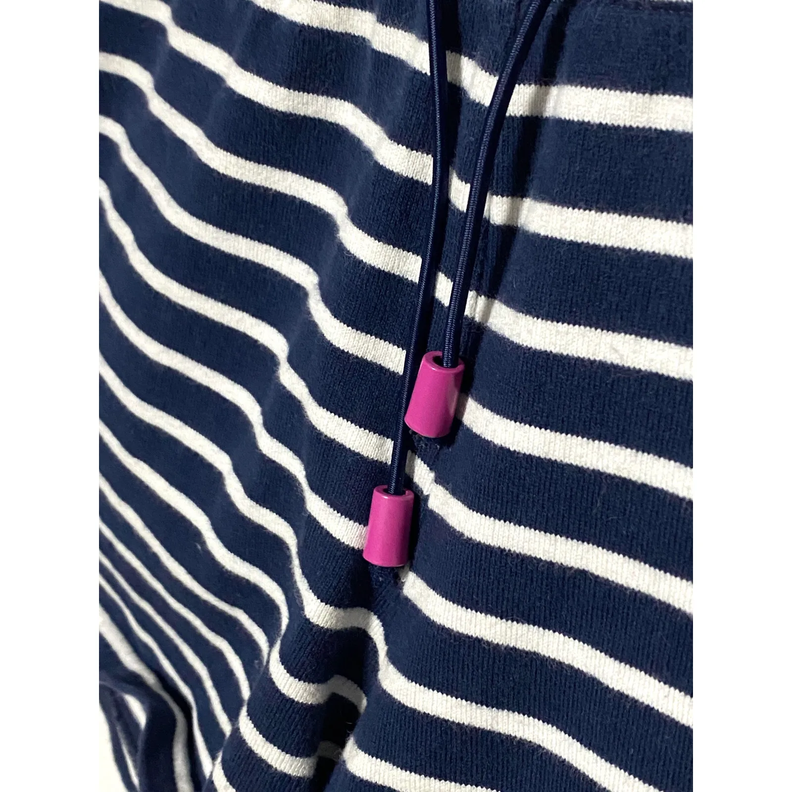 Joules Elle Navy Striped Jersey Shorts Womens 2 Pull On Drawstring Nautical Soft Blue - Image 4