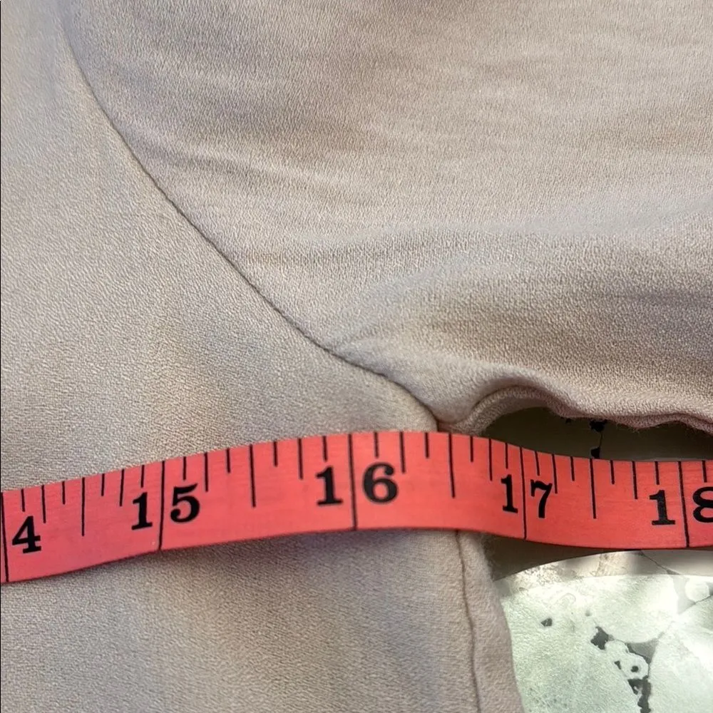 Zara Midi Biege Lined Long Sleeve Beige Tax Line Dress Size Small - Image 4