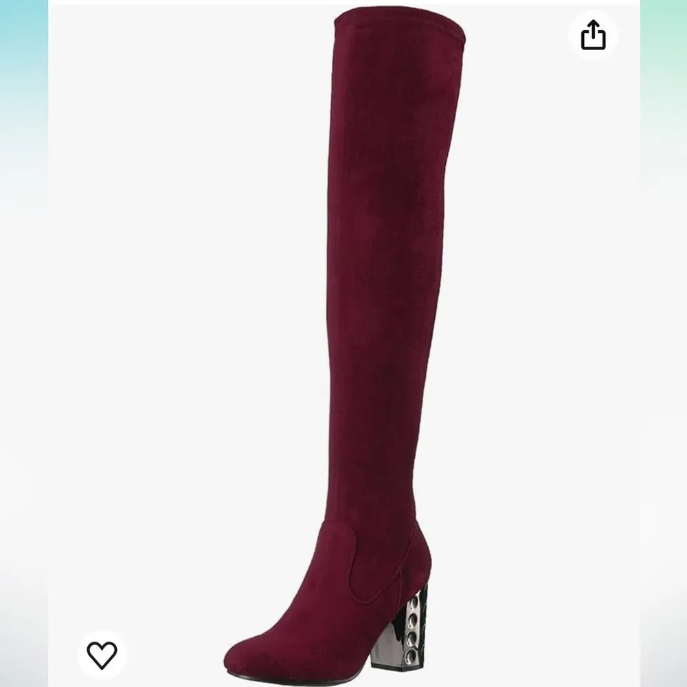 Maroon Over the Knee Carlos Santana Boots - Image 2