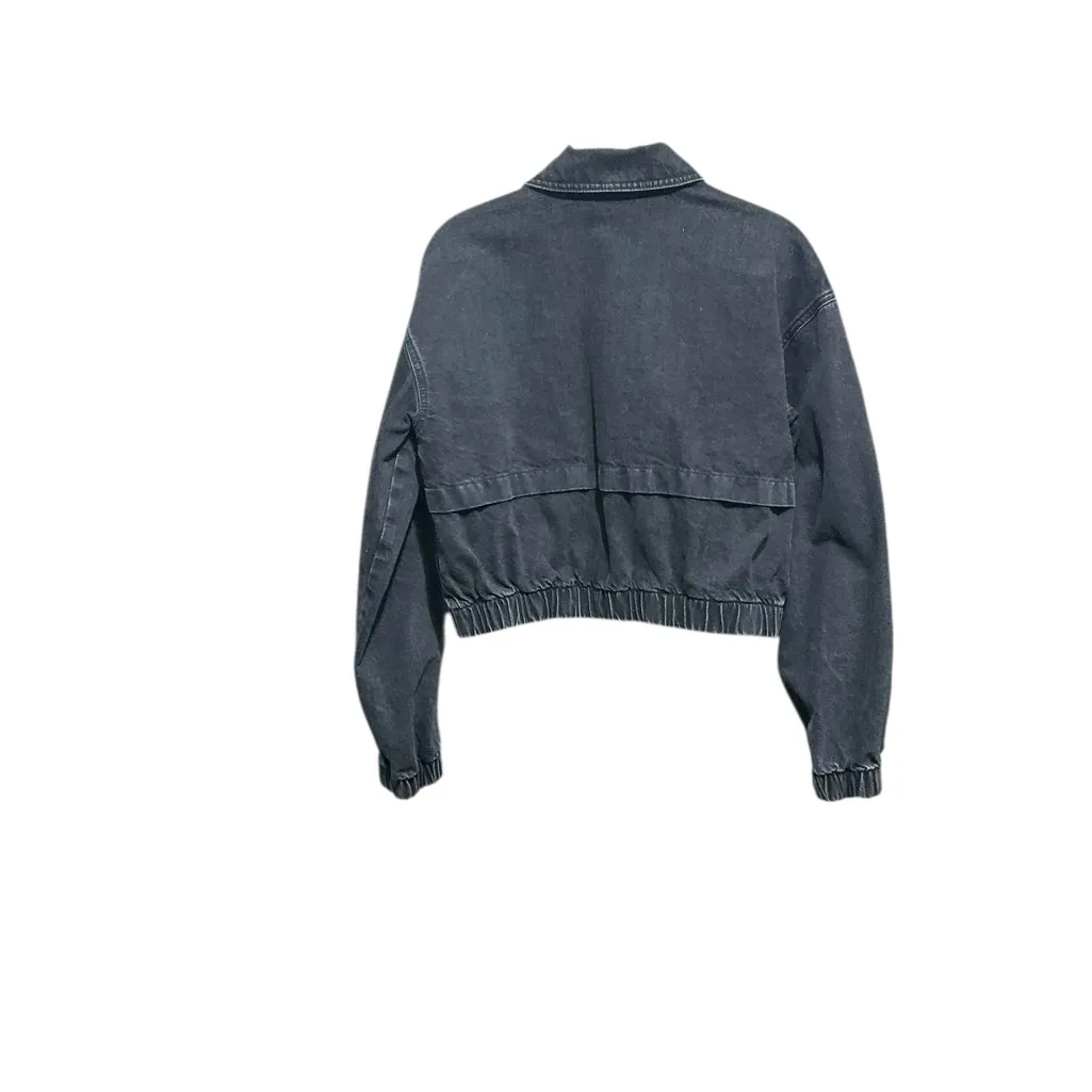 BDG Urban Outfitters Cropped Denim Bomber Jacket - Image 4