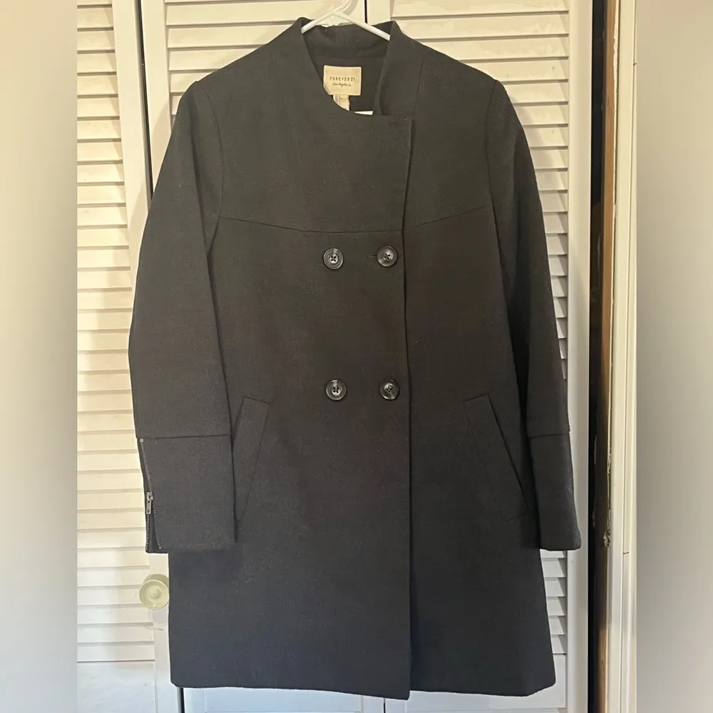 🔥 Womens Large Black Pea Coat - Image 2