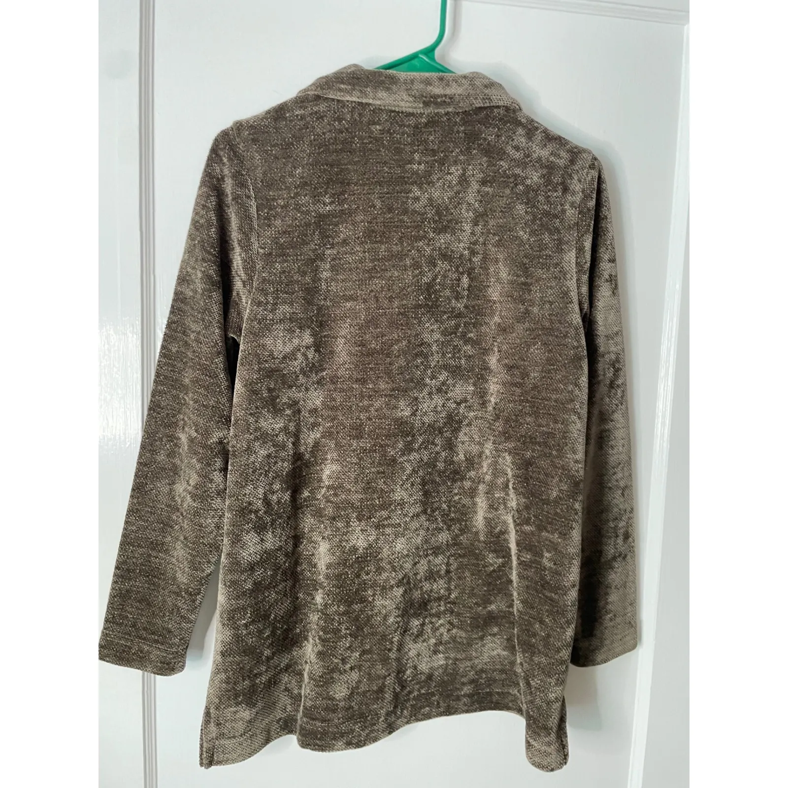 Soft Surroundings Brown Textured Knit Henley Tunic Top PS super soft - Image 4