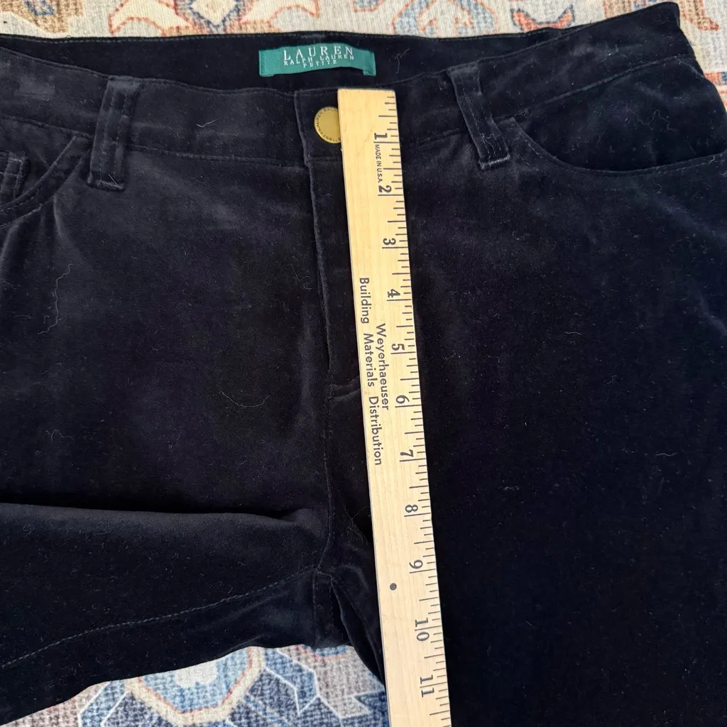 Lauren Ralph Lauren Black Velvet Straight Leg Dress Pants Women’s Size 8 Petite - Image 9