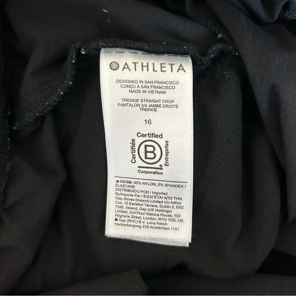Athleta Trekkie Straight Leg Crop Pants in Black Size 16 Hiking Outdoor Gorpcore - Image 6