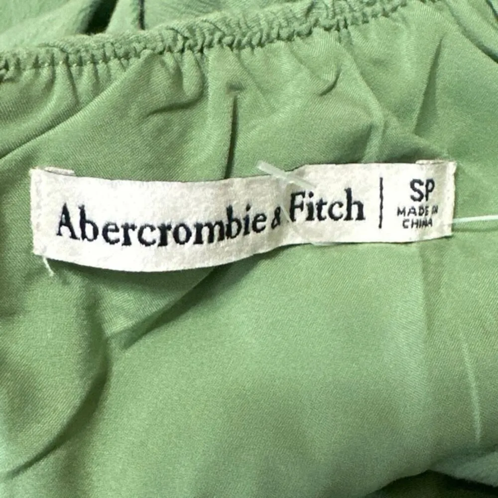 Abercrombie & Fitch Green Plunge Sleeveless Halter Lace Up Sheath Midi Dress SP - Image 4