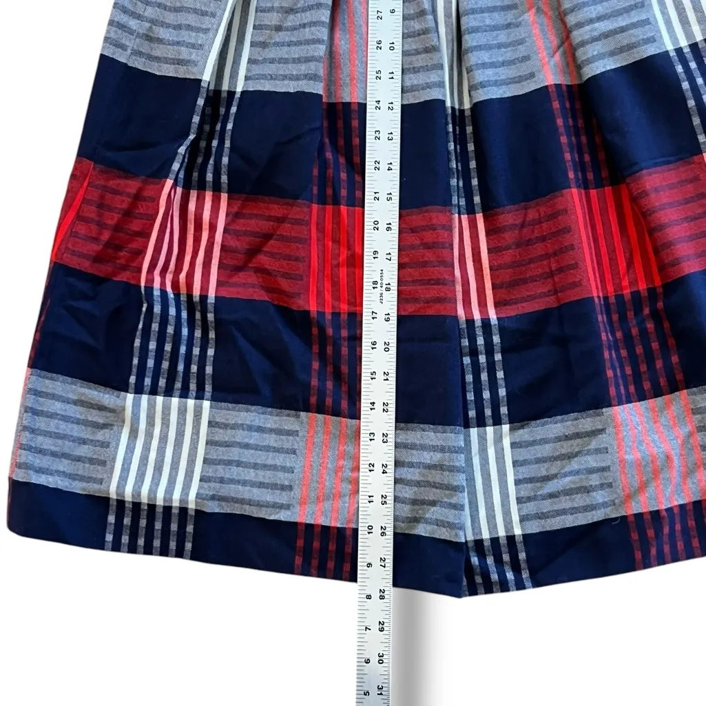 NEW! Vtg Evan Picone Skirt Blue Red White Plaid Union Made In USA Pleated 8 NWT Size 8P - Image 8