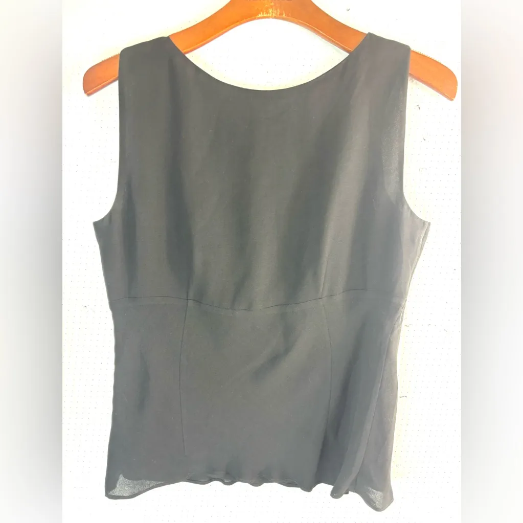 Talbots 8 Sheer Silk Layers Cross Front Top in Black - Funeral - Image 3