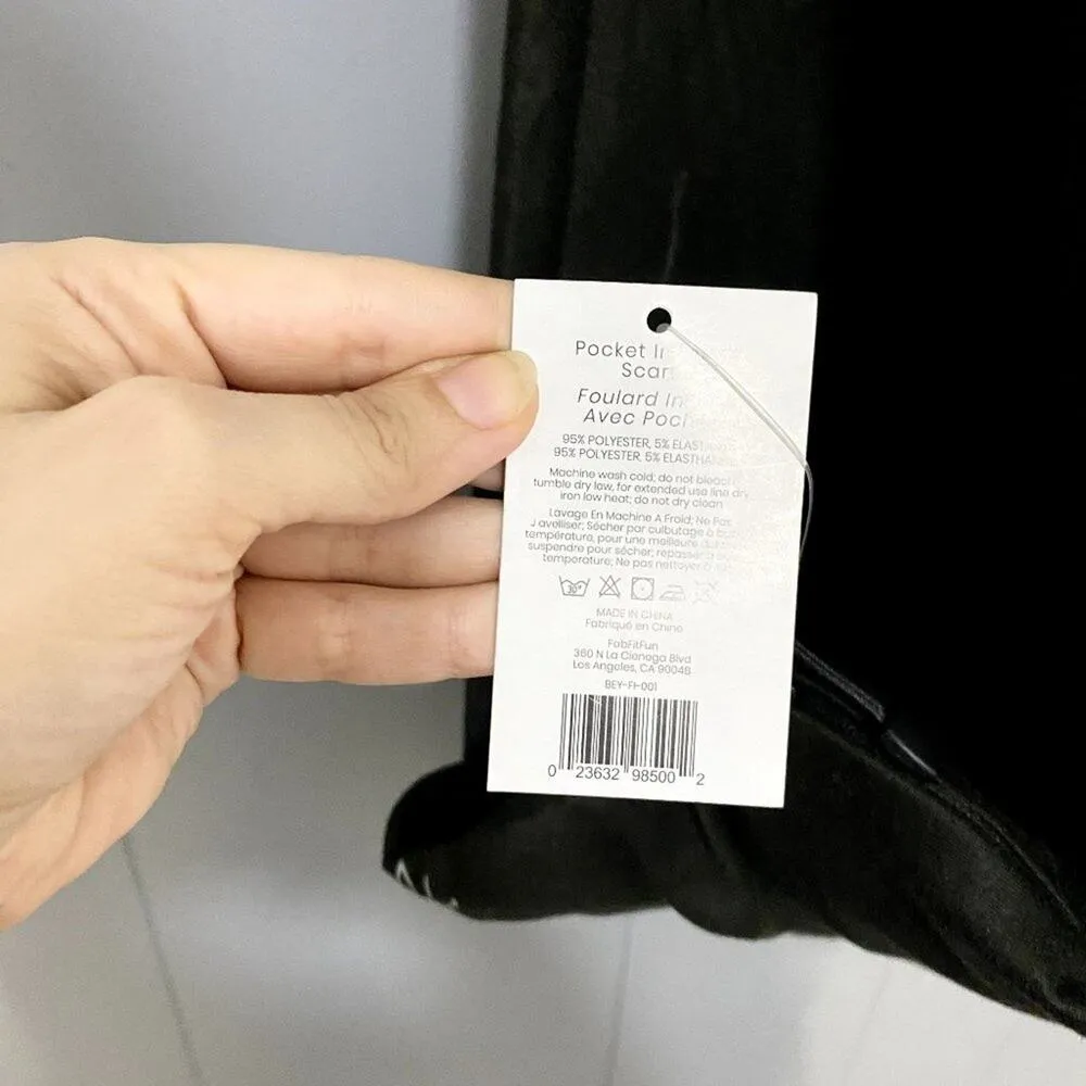 NEW Beyond Yoga Black Hidden Pocket Infinity Yoga Athleisure Workout Scarf - Image 4