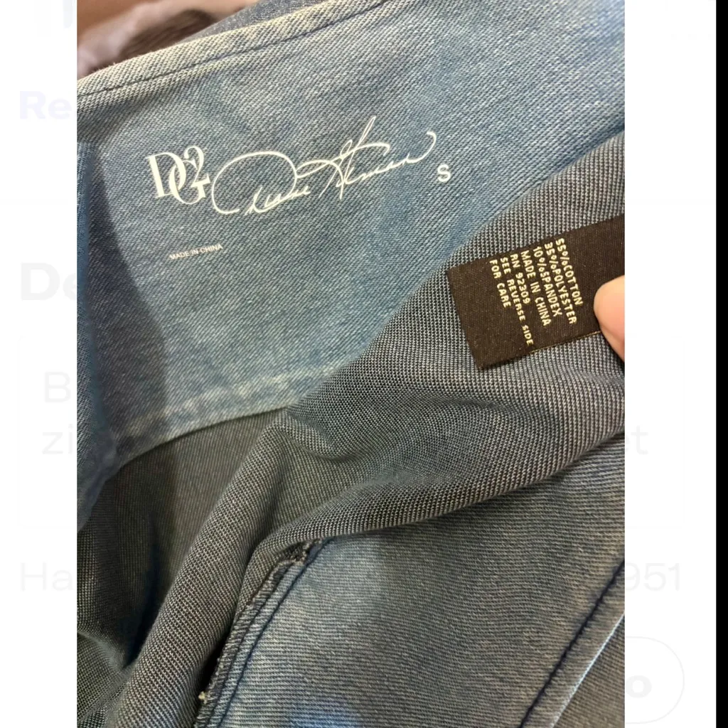 Vintage DG2 Diane Gilman Women’s Jean Moto Jacket Chambray Stretch Small Y2K 00 - Image 4