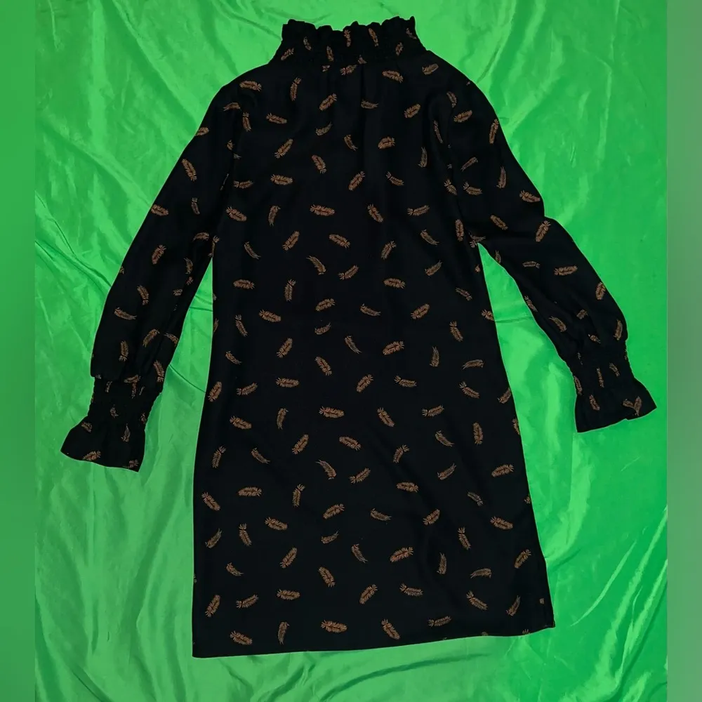 Hobbs London Elegant Black Mini Dress with Brown Accents size 4 - Image 4